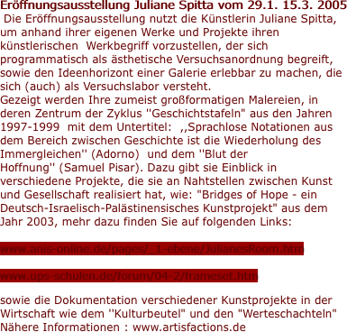 Er�ffnungsausstellung Juliane Spitta vom 29.1.