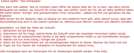  Juliane Spitta: ''Das K�nigsspiel